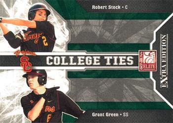 2009 Donruss Elite Extra Edition - College Ties Green #11 Robert Stock / Grant Green Front