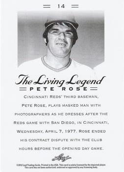 2012 Leaf Pete Rose The Living Legend #14 Pete Rose Back