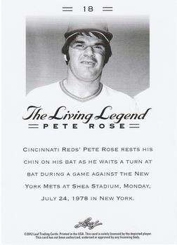 2012 Leaf Pete Rose The Living Legend #18 Pete Rose Back