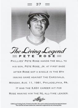 2012 Leaf Pete Rose The Living Legend #37 Pete Rose Back