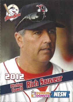 2012 Dunkin' Donuts Pawtucket Red Sox #2 Rich Sauveur Front