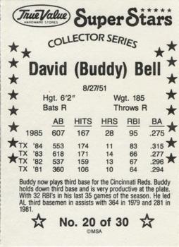 1986 True Value #20 Buddy Bell Back