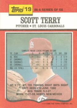 1990 Topps TV St. Louis Cardinals #19 Scott Terry Back