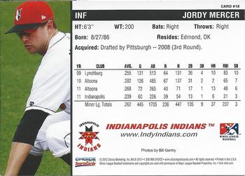 2012 Choice Indianapolis Indians #18 Jordy Mercer Back