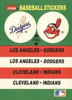 1988 Fleer - Team Stickers #NNO Los Angeles Dodgers / Cleveland Indians Front
