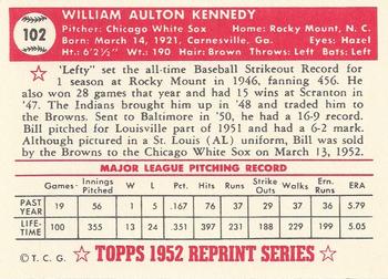 1983 Topps 1952 Reprint Series #102 Bill Kennedy Back
