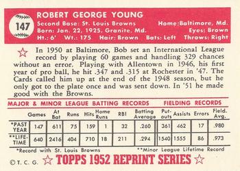1983 Topps 1952 Reprint Series #147 Bob Young Back