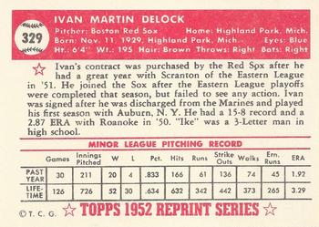 1983 Topps 1952 Reprint Series #329 Ivan Delock Back