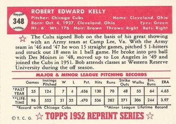 1983 Topps 1952 Reprint Series #348 Bob Kelly Back