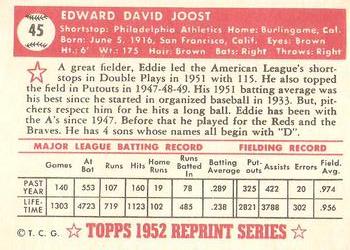 1983 Topps 1952 Reprint Series #45 Eddie Joost Back