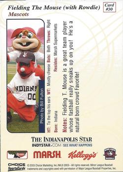 2003 Choice Indianapolis Indians #30 Fielding / Rowdie Back