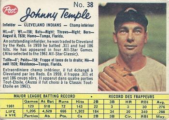 1962 Post Cereal Canadian #38 Johnny Temple Front