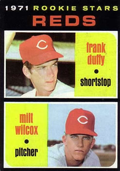 1971 Topps #164 Reds 1971 Rookie Stars (Frank Duffy / Milt Wilcox) Front