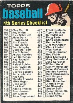 1971 Topps #369 Checklist: 394-523 Front