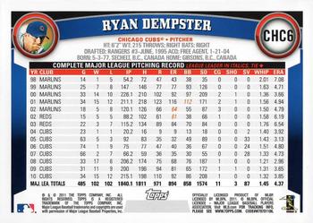 2011 Topps Chicago Cubs #CHC6 Ryan Dempster Back