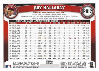 2011 Topps Philadelphia Phillies #PHI2 Roy Halladay Back
