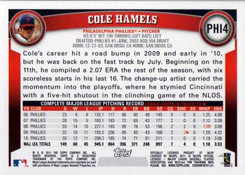 2011 Topps Philadelphia Phillies #PHI4 Cole Hamels Back