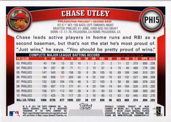 2011 Topps Philadelphia Phillies #PHI5 Chase Utley Back