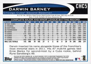 2012 Topps Chicago Cubs #CHC5 Darwin Barney Back