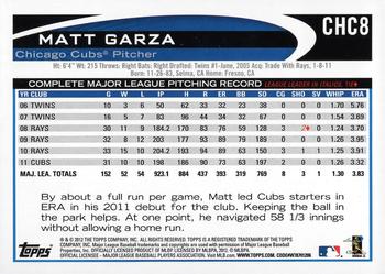 2012 Topps Chicago Cubs #CHC8 Matt Garza Back