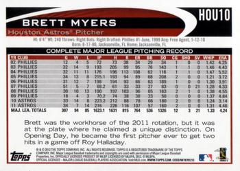 2012 Topps Houston Astros #HOU10 Brett Myers Back