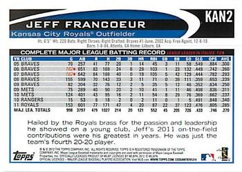 2012 Topps Kansas City Royals #KAN2 Jeff Francoeur Back
