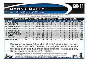 2012 Topps Kansas City Royals #KAN11 Danny Duffy Back