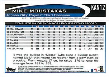 2012 Topps Kansas City Royals #KAN12 Mike Moustakas Back