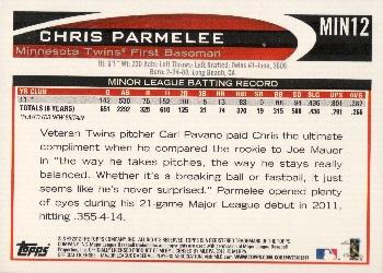 2012 Topps Minnesota Twins #MIN12 Chris Parmelee Back