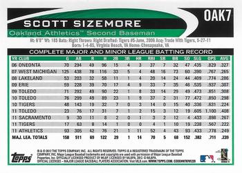 2012 Topps Oakland Athletics #OAK7 Scott Sizemore Back