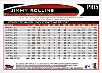 2012 Topps Philadelphia Phillies #PHI5 Jimmy Rollins Back