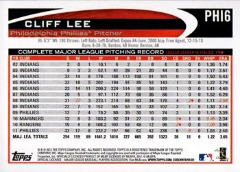 2012 Topps Philadelphia Phillies #PHI6 Cliff Lee Back