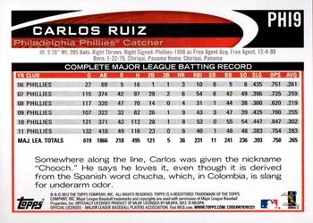 2012 Topps Philadelphia Phillies #PHI9 Carlos Ruiz Back