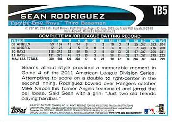2012 Topps Tampa Bay Rays #TB5 Sean Rodriguez Back