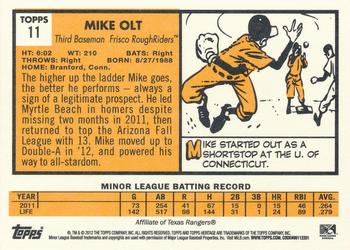 2012 Topps Heritage Minor League #11 Mike Olt Back