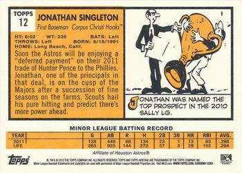 2012 Topps Heritage Minor League #12 Jonathan Singleton Back