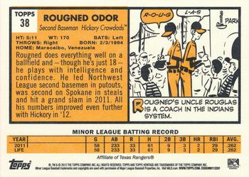 2012 Topps Heritage Minor League #38 Rougned Odor Back