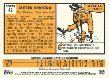 2012 Topps Heritage Minor League #42 Cutter Dykstra Back