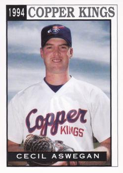 1994 Sport Pro Butte Copper Kings #14 Cecil Aswegan Front