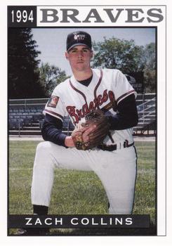 1994 Sport Pro Idaho Falls Braves #9 Zach Collins Front