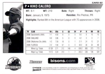 2010 Choice Buffalo Bisons #2 Kiko Calero Back