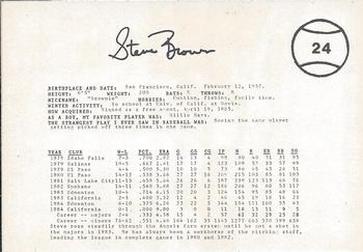1985 Indianapolis Indians #24 Steve Brown Back