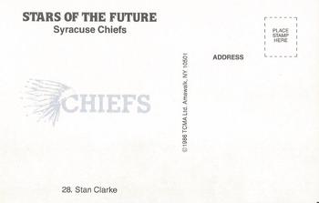 1986 TCMA Stars of the Future #28 Stan Clarke Back