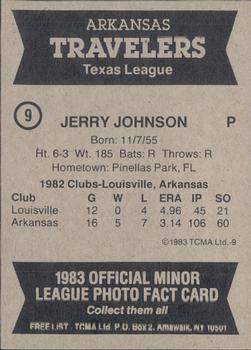1983 TCMA Arkansas Travelers #9 Jerry Johnson Back