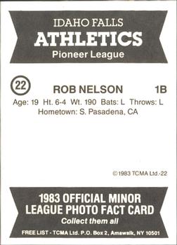 1983 TCMA Idaho Falls Athletics #22 Rob Nelson Back