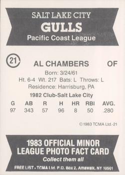 1983 TCMA Salt Lake City Gulls #21 Al Chambers Back
