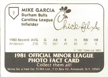 1981 TCMA Durham Bulls #2 Mike Garcia Back