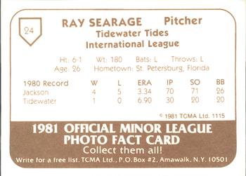 1981 TCMA Tidewater Tides #24 Ray Searage Back
