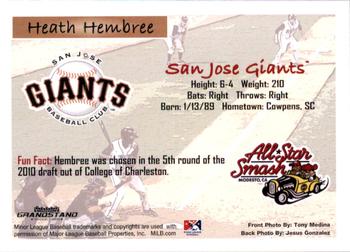 2011 Grandstand California League All-Stars #NNO Heath Hembree Back