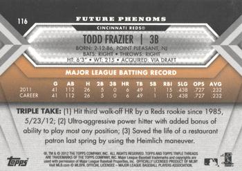2012 Topps Triple Threads - Emerald #116 Todd Frazier Back
